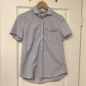 J.crew short sleeve popover top -striped